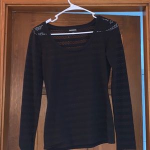 See Through Patterned Long Sleeve